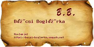 Bécsi Boglárka névjegykártya